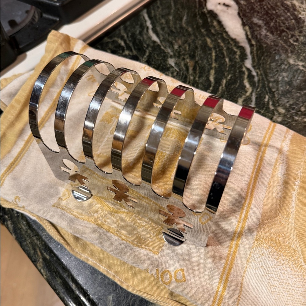 Alessi Girotondo silver toast holder